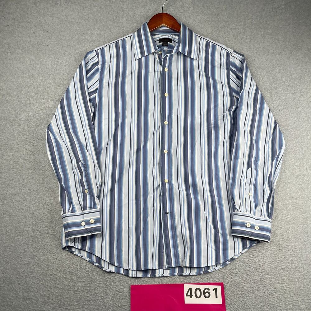 Express Blur Striped Casual Shirt Classic Button Up Long Sleeve Mens Large
